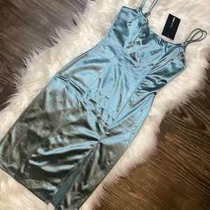 Sage Midi Dress with Slit from Fashion Nova NWT